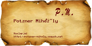 Potzner Mihály névjegykártya
